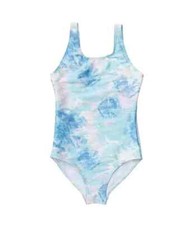 Snapper Rock L127704 Girls Blue Sky Dye Scoopneck Swimsuit Size 10