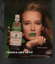 1989 Print Ad Tanqueray Gin Read My Lips