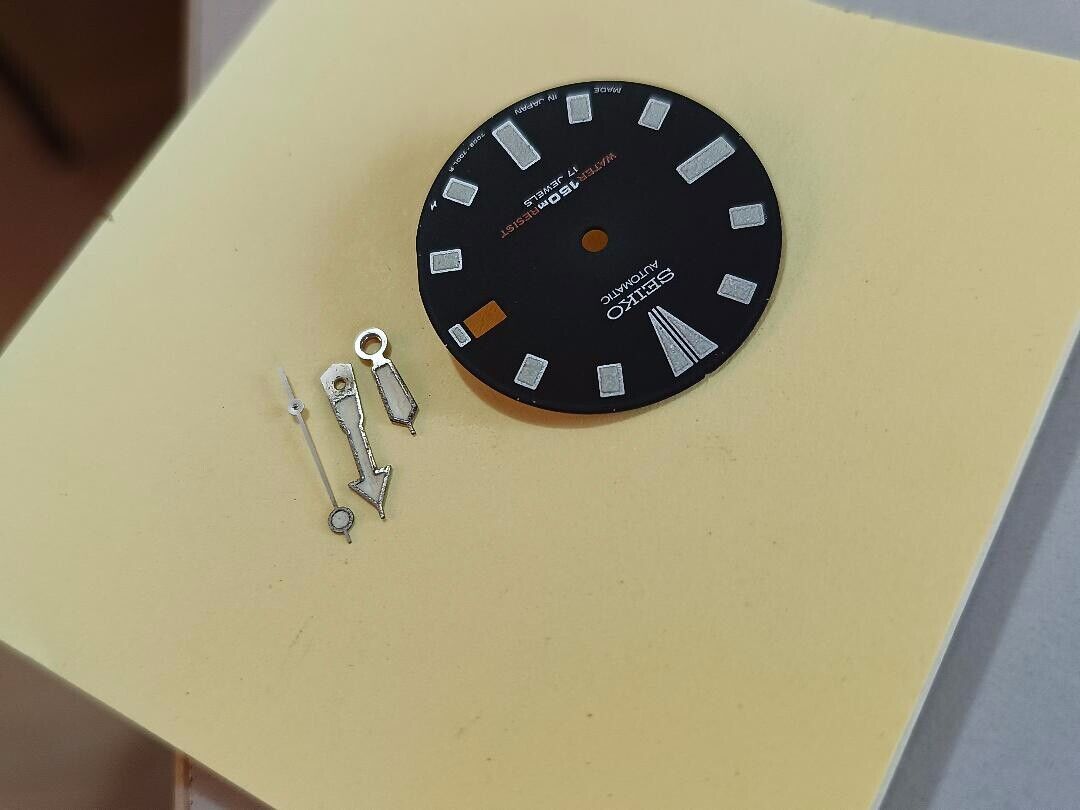 GENUINE PATINA BLACK DIAL SET HANDS SEIKO DIVER 7002-7001 GENUINE PATINA BLACK DIAL SET HANDS SEIKO DIVER 7002-7001