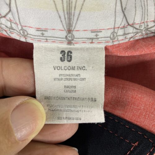 Pantalones Cortos Volcom Board Para Hombres 36 Rojo Cordón Cintura Bolsillos Cortados Poliéster Elástico - Imagen 2 de 10