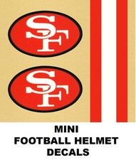 MINI NOS 1980s Style San Francisco 49ers MINI Football Helmet Decals 20 mil