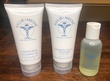 Ayur-Medic Lemongrass Cleansing Gel, Manjista Facial Cleanser  Toner 2 oz ea 