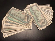 1954 Canada $1 One Dollar Bill CIRCULATED - Random pick of one note