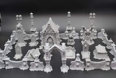 Tabletop Terrain Cemetery Set With Crypt Dnd RPG wargame skirmish 28mm Spider