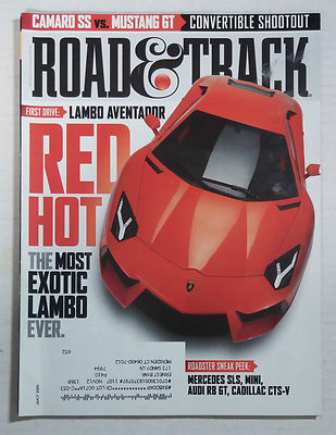 ROAD & TRACK CAR MAGAZINE 2011 JULY LAMBORGHINI AVENTADOR EXOTIC