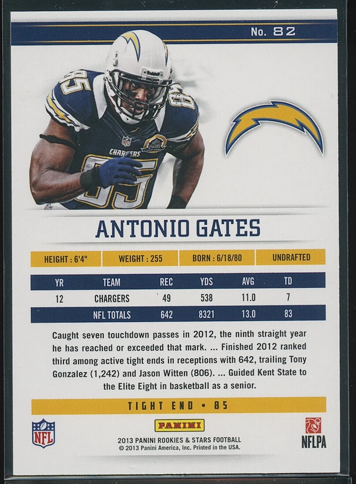Antonio Gates 2013 Panini Rookies & Stars 3/5 - Image 2 of 2