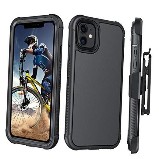 for iPhone 11 Case, Phone Case iPhone 11, Heavy Duty 3 Layers V630-Black