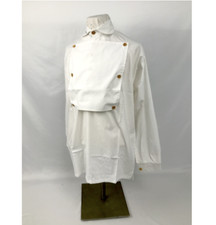 White Bib Front Firemans Shirt Wood Buttons- Reenactment, Civil War - Size XXXL