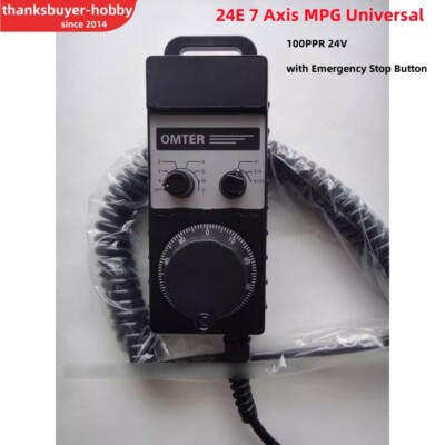 24E 7Axis MPG Universal Manual Pulse Generator CNC Handwheel 100PPR 24V for PLC