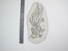 vtg 1960s 1970s Tattoo Flash acetate stencil Pheasant on Bamboo BR3