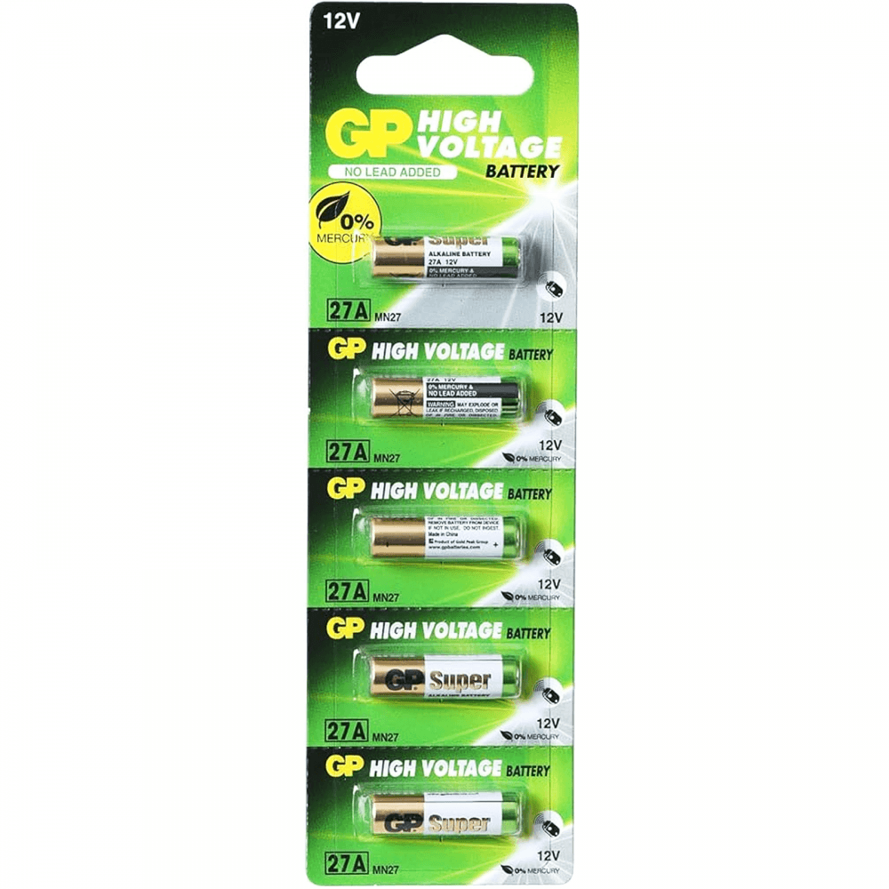 5x GP High Voltage Alkaline Battery 27A Common in Car Remote MN27 12v