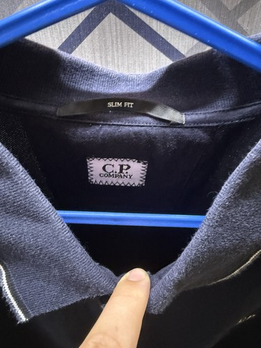 CP Company Polo Shirt Short Sleeve Slim Fit Dark Blue Mens 2XL - Picture 2 of 4