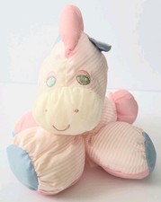 VINTAGE 1991 FISHER PRICE PUFFALUMP SLEEPYTIME PINK PONY, ZEBRA, STRIPES, DOTS
