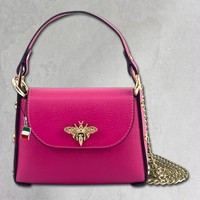 Florence UmhäNgetasche Biene Damen Handtasche Echtleder Fuchsia OTF817P
