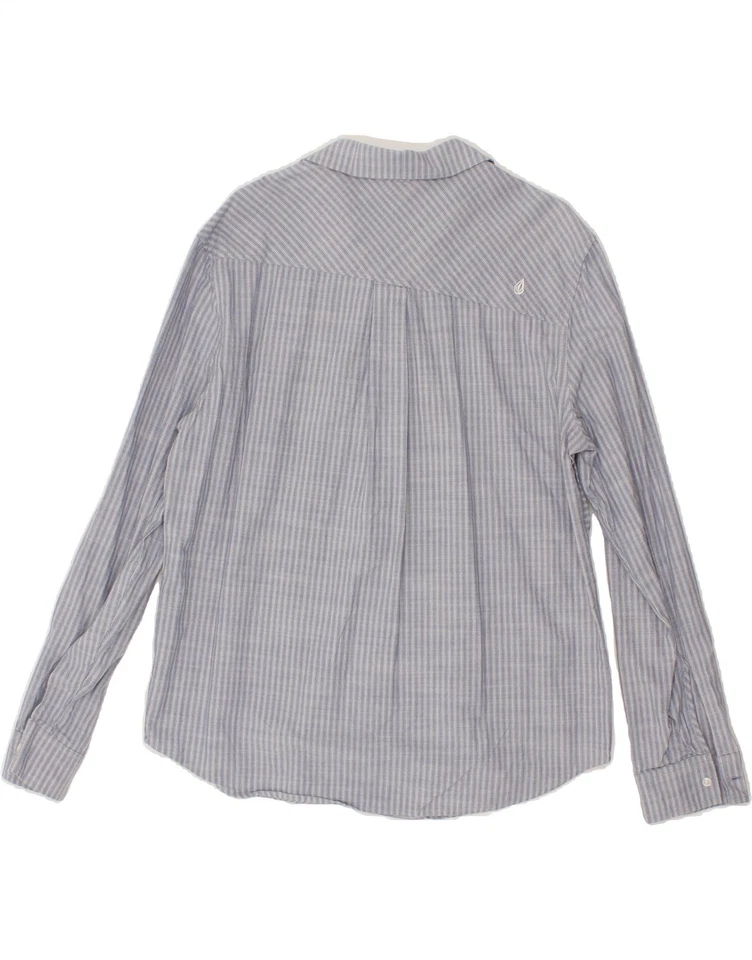 VOLCOM Womens Shirt UK 14 Large Blue Striped Cotton CJ28 - Image 2 of 3