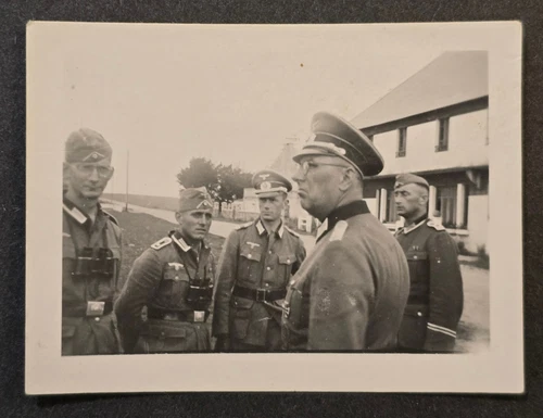 WW2 German Third Reich Military Photo Wehrmacht in France Iron Cross Binoculars