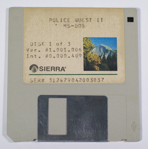 Police Quest II: The Vengeance MS-DOS Ver #1.001.006 1987 3.5" Disks Sierra - Picture 2 of 8