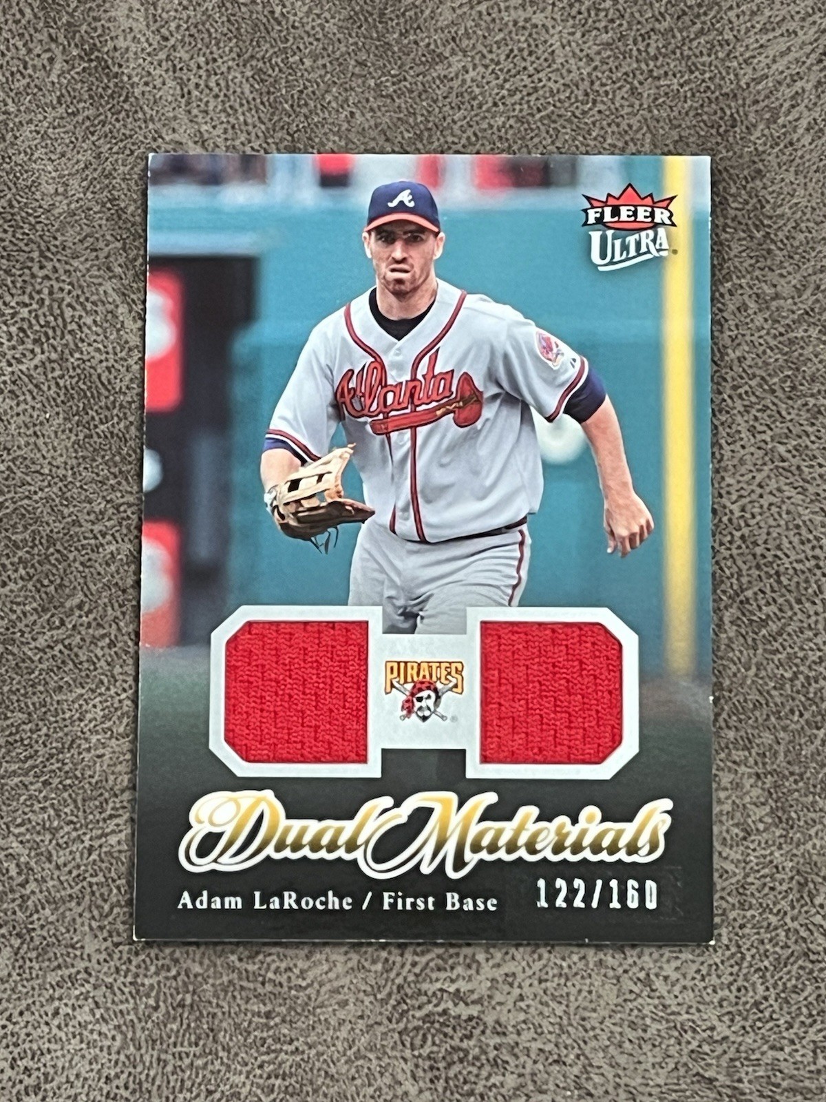 2007 Fleer Ultra Dual Materials Adam LaRoche #DM-AL Game-Used Jersey PATCH /160! view 1