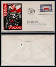 US FDC # 909 5c Overrun Nations Poland Smart Craft   1943, 9Q3014