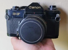 Canon EF 35mm Film SLR Camera with Canon Lens FD 50mm Lens Cap UNTESTED