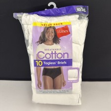 Hanes Women's Breathable Cotton Tagless Briefs - 10 Pack - 3XL / 10 - New Other