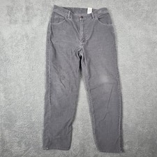 Vintage Corduroy Pants Mens 31x30 Gray 80s Regular Fit Straight Leg Roebucks