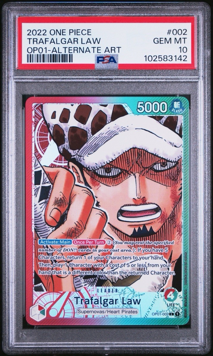 Trafalgar Law Leader Alpha Pre-Errata OP01-002 Romance Dawn PSA 10