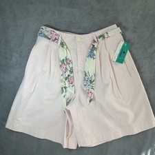 Vintage Lizwear Mom Shorts 6 Pastel Pink High Waisted Pleated Front 80s Retro