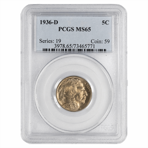 1936-D Buffalo Nickel PCGS MS 65