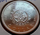 1964 🇨🇦 Canada $1 Silver Dollar BU Charlottetown  Quebec Coin .800