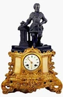 Antique Mantel Clock "King Philip II" French Bronze Marble 1844 Louis Japy