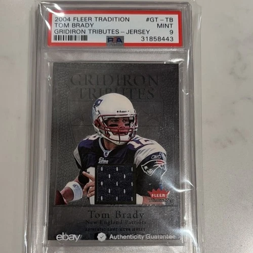 2004 Fleer Tradition Tom Brady Gridiron Tributes Jersey #GT-TB Patriots PSA 9