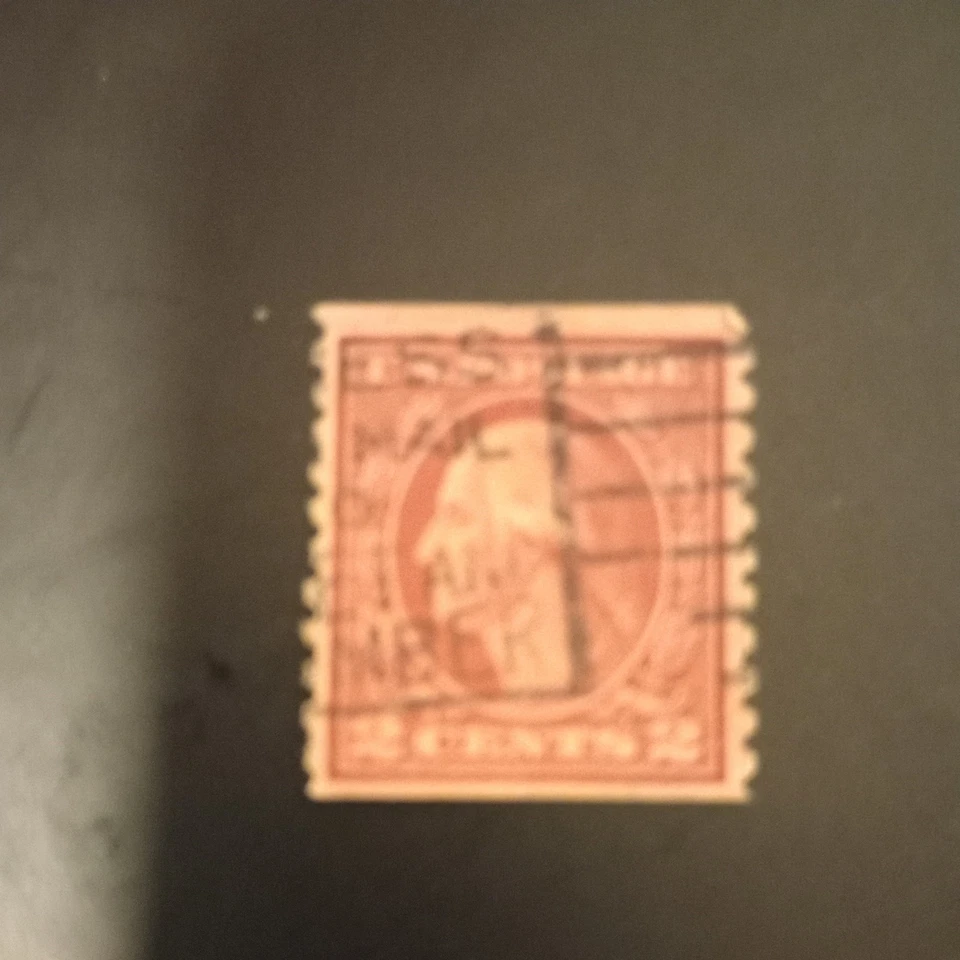 Very Rare George  Washington Red Two  2 Cent Postage Stamp Date 1915 on postcard - Image 2 of 3
