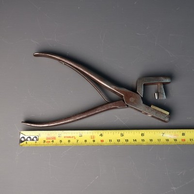 Vintage A.G. Barnsley Lederbearbeitung Ösenlocher Zange 8'' Schuster Werkzeug