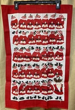 Ulster Weavers Irish Linen Tea Towel Ireland Santas In Waiting  Preowned  Vtg