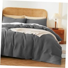 100 Egyptian Cotton Duvet Cover Queen 90" x 90" Dark Grey No Comforter