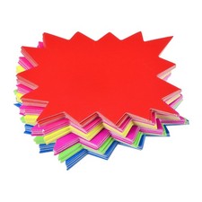 Blank Star Burst Sale Signs Price Tags 90x70mm 6 Colors, Pack of 120