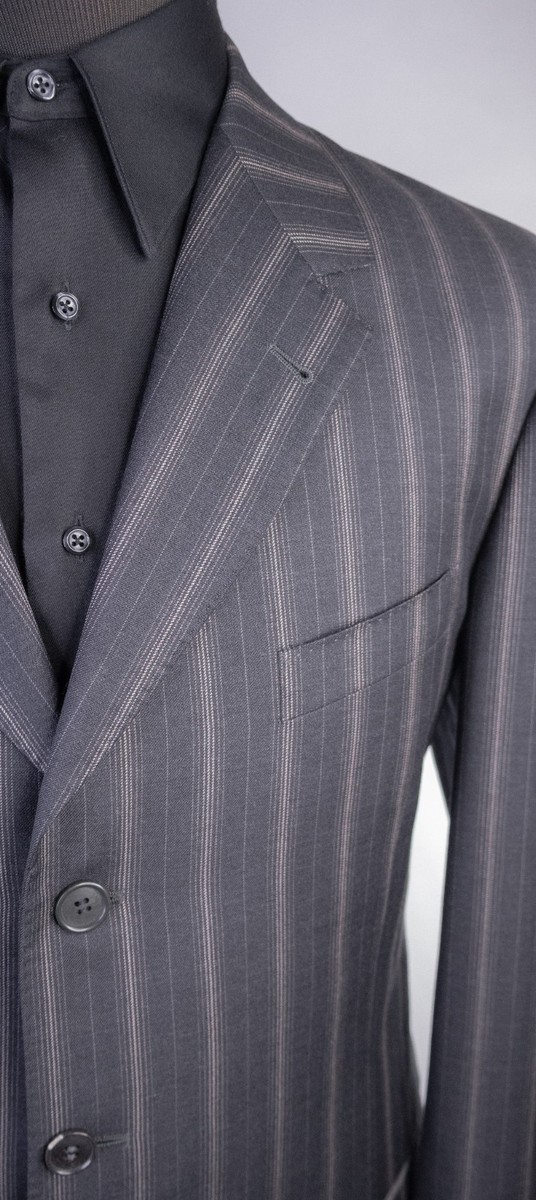 Paul Smith London Gray Striped Three Button Sport Coat Blazer Sz 40L Wool Jacket View 5