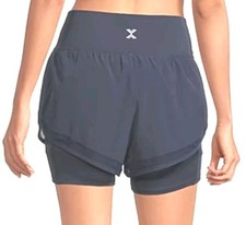 Xersion Layered Training Short Woman Plus 3X Navy Lined Mid Rise Fitness Gym Nwt