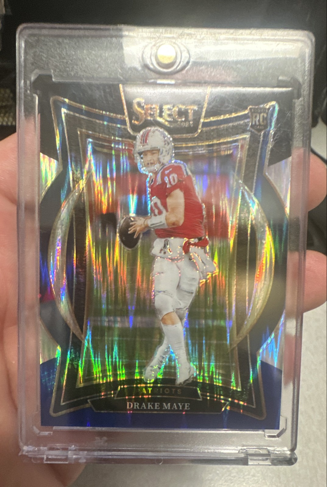 2024 Panini Select - Concourse Drake Maye #27 Black & Blue Shock Prizm (RC)mr2