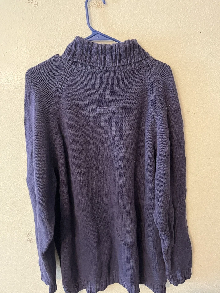 Suéter de punto de algodón cuello alto LLBean años 70~80, para mujer talla XL, vintage/eaa... Foto 2 de 4