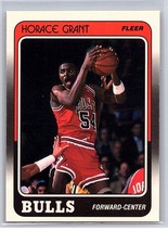 1988-89 Fleer #16 Horace Grant Rookie RC Chicago Bulls Basketball Card. rookie card picture