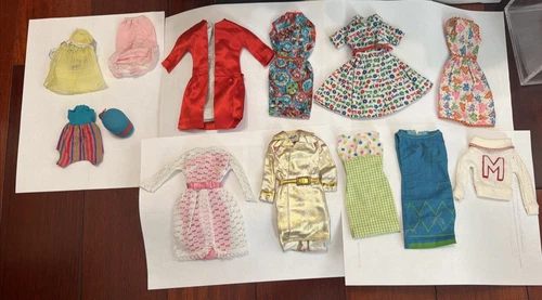 Vintage 1960s Mattel Barbie Black Tag Clothing dresses set LOT all made in Japan