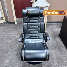 X Rocker Pedestal Video Gaming Chair w/ Built-In Speakers & Vibration – Black