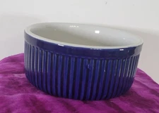 Roshco Brand, Round, Cobalt Blue Ceramic Baking Dish 1 QT.