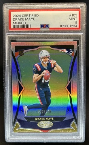 2024 Panini Certified Drake Maye Rookies Mirror Rookie RC #/350 Patriots PSA 9