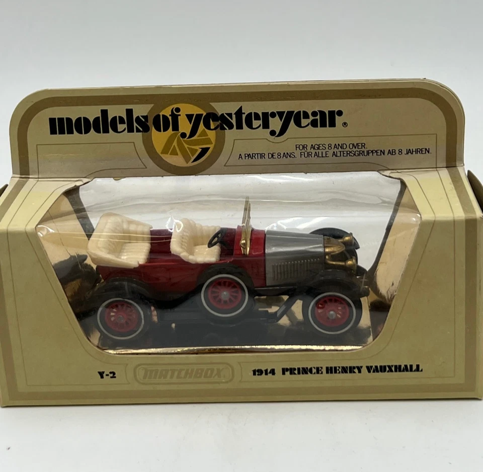 Matchbox Y-2 1914 Prince Henry Vauxhall Lesney -Grey Wheels- Red Hubs MIB - Image 2 of 4