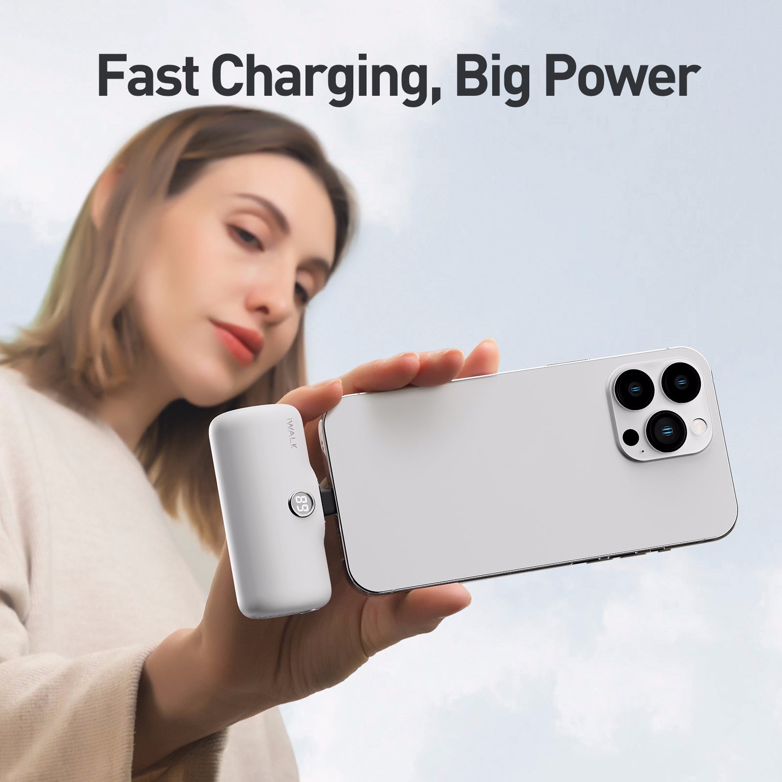 New -- iWALK Portable Charger, 4800mAh L1ghtning Port Fast Charging Power Bank