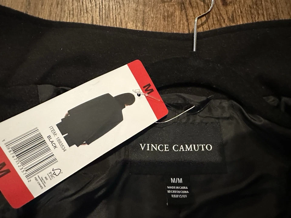Chaqueta con cremallera completa Vince Camuto para mujer - negra - mediana - nueva Foto 3 de 4