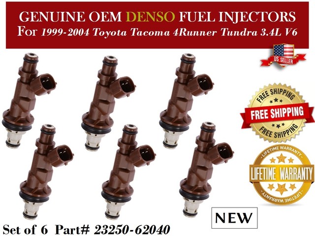 6x Best Upg. New Fuel Injectors 2000-2004 Toyota Tundra 3.4L V6 OEM